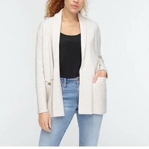 J. Crew Camille Sweater Blazer Ivory Beige Heather - Sz M